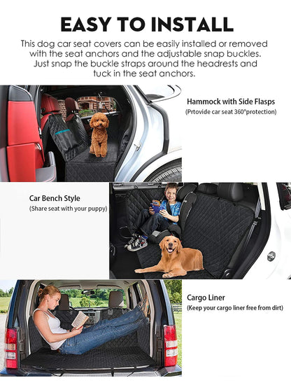 Dog Car Seat Cover View Mesh Pet Carrier Hammock Safety Protector Car Rear Back Seat Mat With Zipper And Pocket For Travel