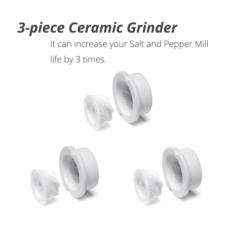 Ceramic Grinder for Wood Salt and Pepper Mill (Conical Ceramic Burr)