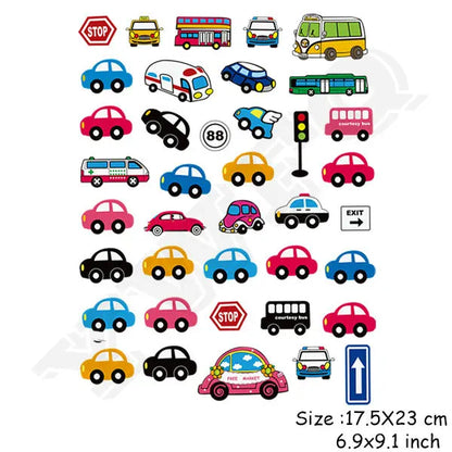 Set Of Patch Iron-on Clothes Cute Animal Cars Clothing Deco New Design Diy Accessory Heat Transfer Washable Badges Patch