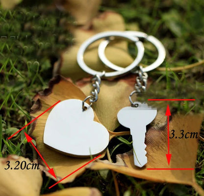 Hot Sale Zinc Alloy Silver Plated Lovers Gift Wedding Favors Couple My Heart Keychain Fashion Keyring Key Fob Creative Key Chain