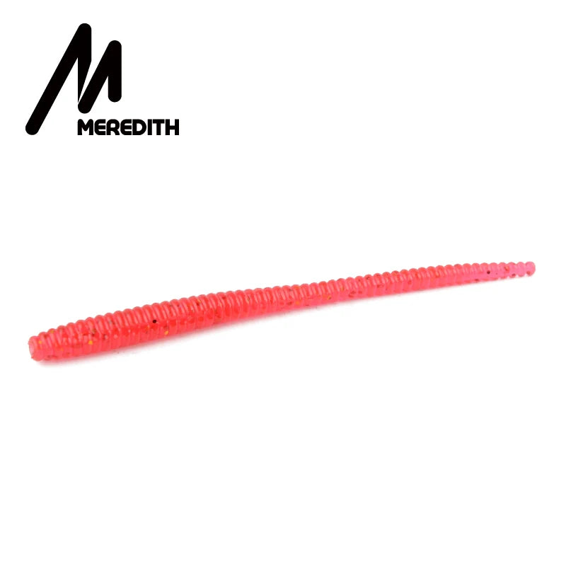 MEREDITH Slow SinkingTrout Worm Soft Baits 60mm 80mm Artificial Fishing Lures Sea Worms Earthworm Fishing Soft Lures Wobblers