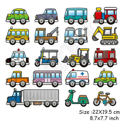 Set Of Patch Iron-on Clothes Cute Animal Cars Clothing Deco New Design Diy Accessory Heat Transfer Washable Badges Patch