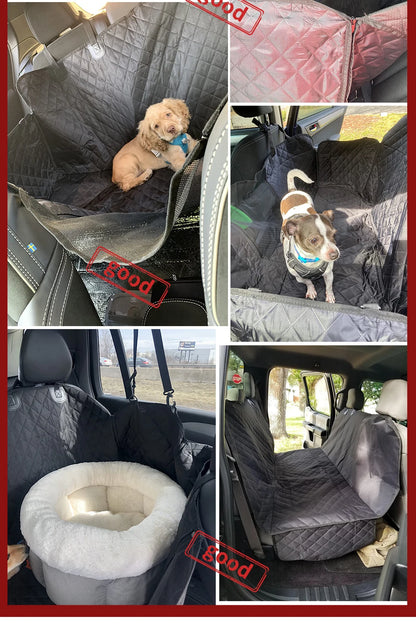 Dog Car Seat Cover View Mesh Pet Carrier Hammock Safety Protector Car Rear Back Seat Mat With Zipper And Pocket For Travel