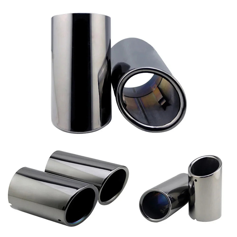 AQTQAQ Chrome Plating Stainless Steel Car Exhaust Muffler Tip Pipes Covers for Audi A1 A3 A4 TT 2009-2015 / VW Volkswagen PASSAT