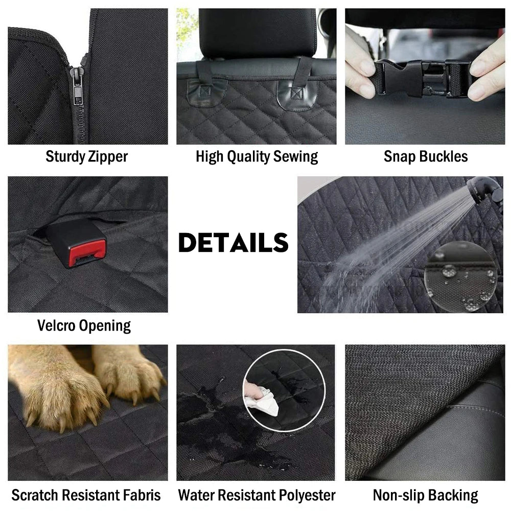 Dog Car Seat Cover View Mesh Pet Carrier Hammock Safety Protector Car Rear Back Seat Mat With Zipper And Pocket For Travel