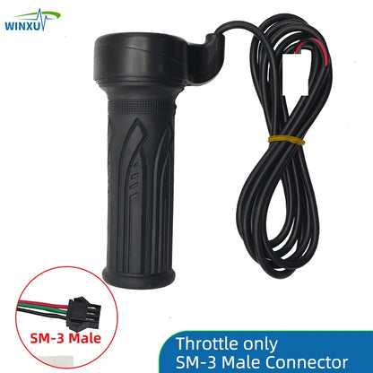 Electric Bicycle Twist Throttle Hall Sensor Turn Handle Accelerator 1.5m for Electric Scooter Ebike E-bike Motorcycle Tricycle