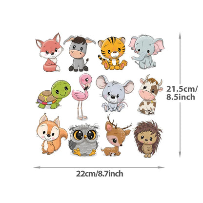 Set Of Patch Iron-on Clothes Cute Animal Cars Clothing Deco New Design Diy Accessory Heat Transfer Washable Badges Patch