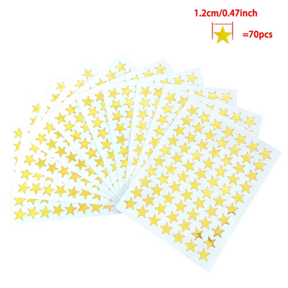 10 Sheets/Pack Of Children'S Gold-Plated Award Glitter Stickers Mother Teacher Praise Label Award Five-Pointed Star Love Sticker