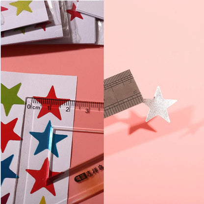 10 Sheets/Pack Of Children'S Gold-Plated Award Glitter Stickers Mother Teacher Praise Label Award Five-Pointed Star Love Sticker