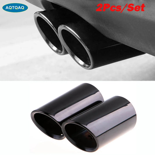 AQTQAQ Chrome Plating Stainless Steel Car Exhaust Muffler Tip Pipes Covers for Audi A1 A3 A4 TT 2009-2015 / VW Volkswagen PASSAT