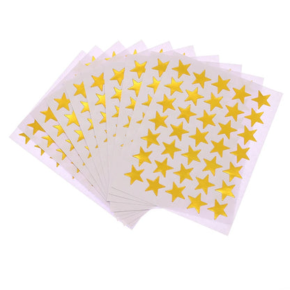 10 Sheets/Pack Of Children'S Gold-Plated Award Glitter Stickers Mother Teacher Praise Label Award Five-Pointed Star Love Sticker