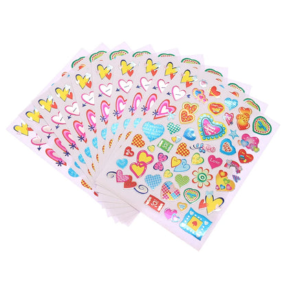 10 Sheets/Pack Of Children'S Gold-Plated Award Glitter Stickers Mother Teacher Praise Label Award Five-Pointed Star Love Sticker