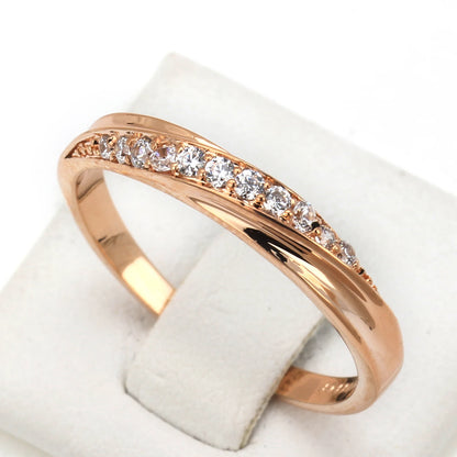 ZHOUYANG Wedding  Ring For Women Lovers Simple Cubic Zirconia Rose Gold Color Fashion Jewelry  ZYR314 ZYR317