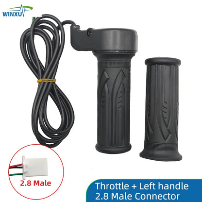 Electric Bicycle Twist Throttle Hall Sensor Turn Handle Accelerator 1.5m for Electric Scooter Ebike E-bike Motorcycle Tricycle